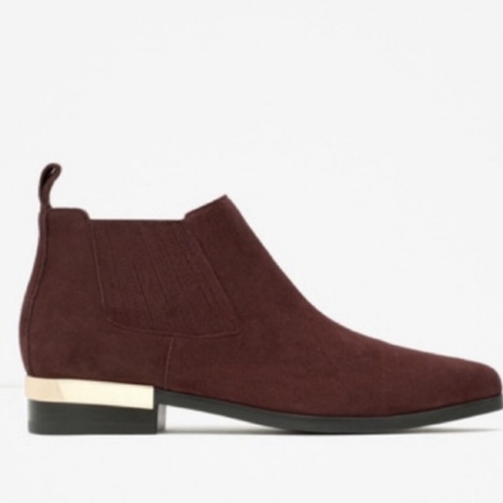 Zara women Suede ankle boots sz US8 - Picture 1 of 12